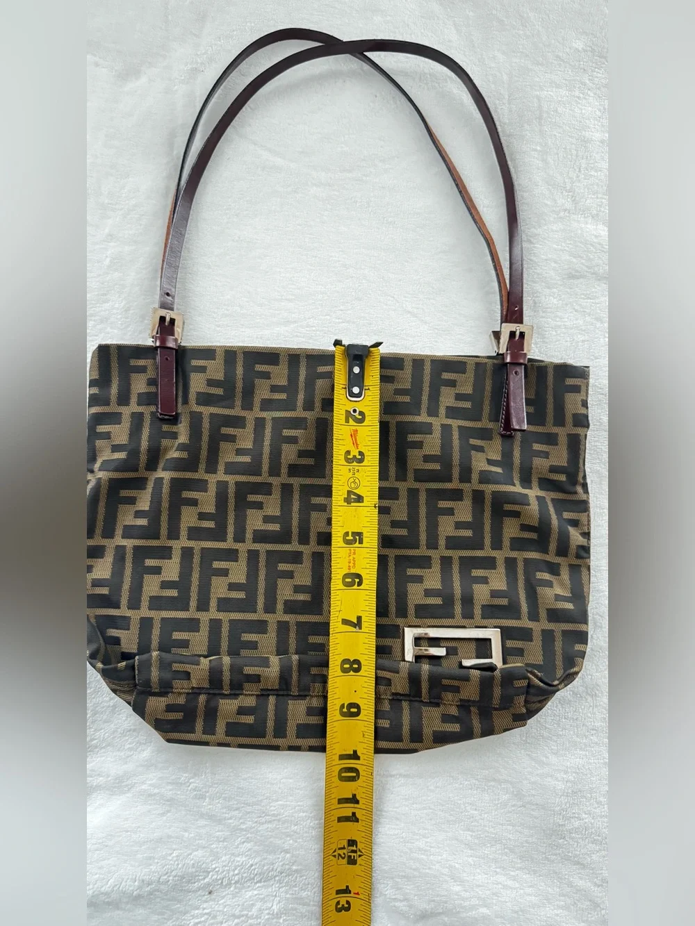 Fendi Zucca Canvas Tote vintage bag, interior serial # tag